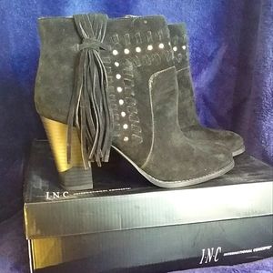 International Concept Black Suede Boots 8.5 NWOT